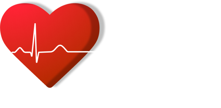 logo clínica trelles - saúde e bem estar. Coração e eletrocardiograma