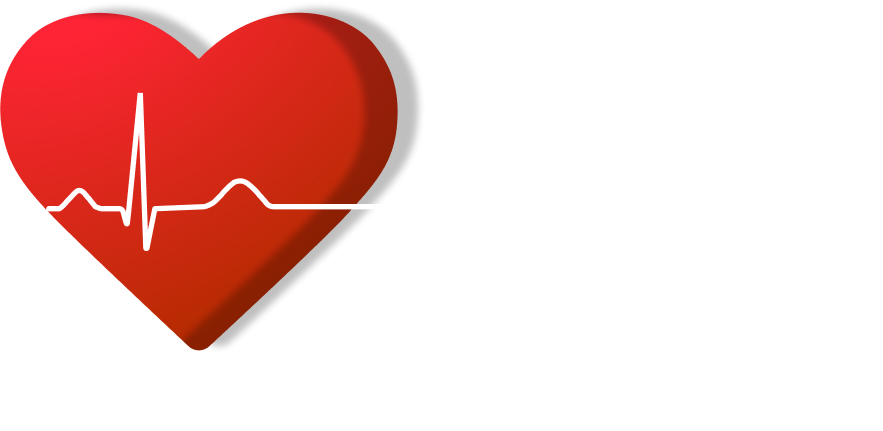 logo clínica trelles - saúde e bem estar. Coração e eletrocardiograma